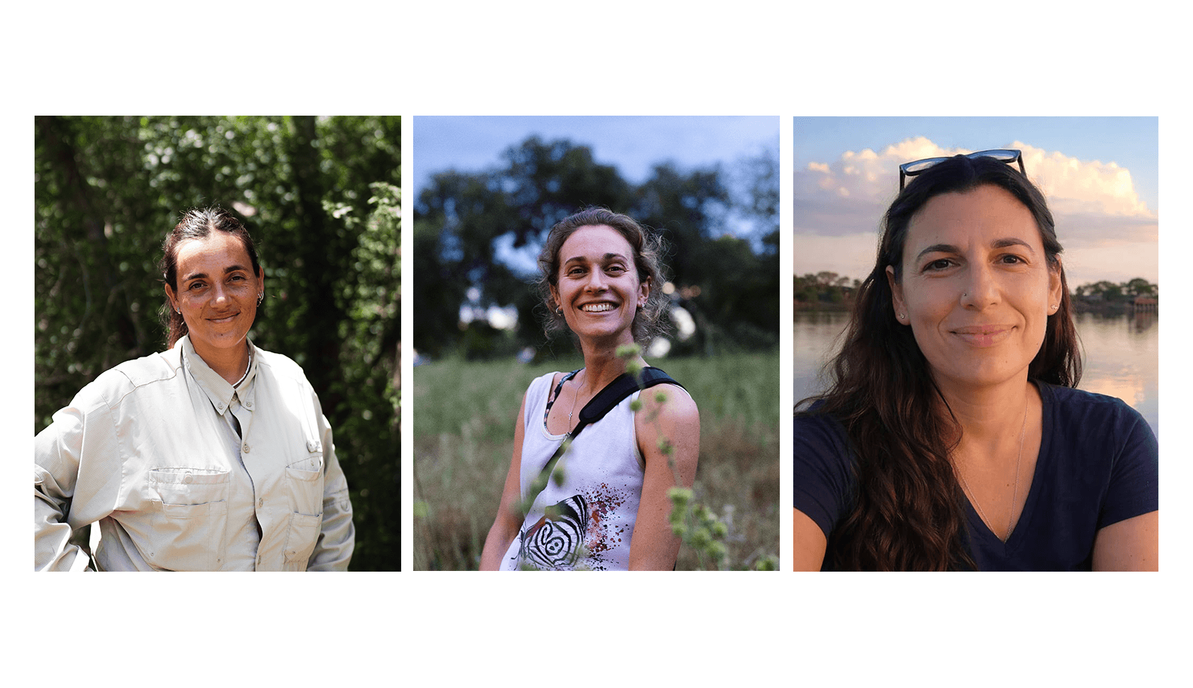From left to right portraits of the new General Coordinator Juliana Mercau, hydrologist Natalia Rodriguez & GIS Administrator Yamila Barasch.